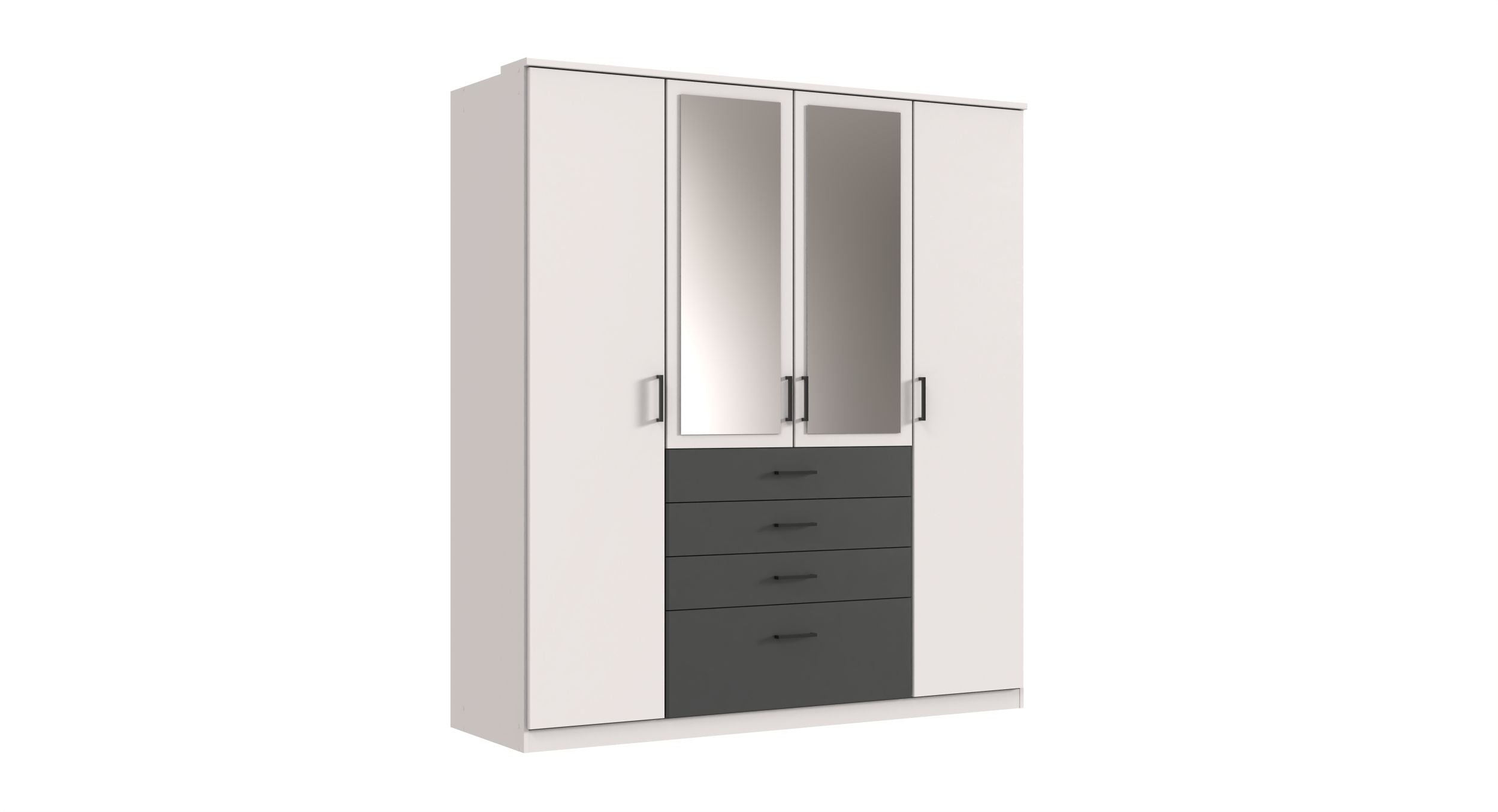Wimex - Kleerkast Cottbus - T70555 - Wit/Grafiet - 180x199x58cm