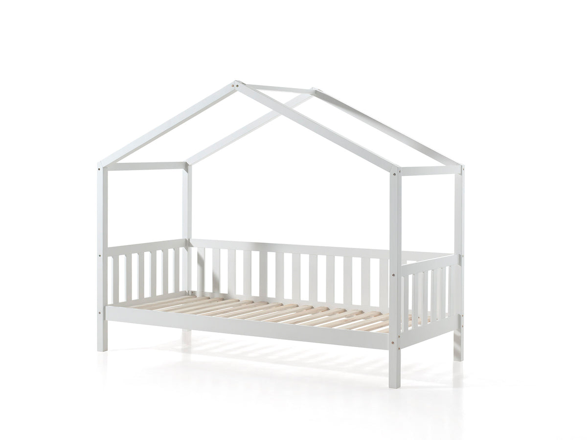 Wit DALLAS-bed (90x200) met bijbehorend rolbed.