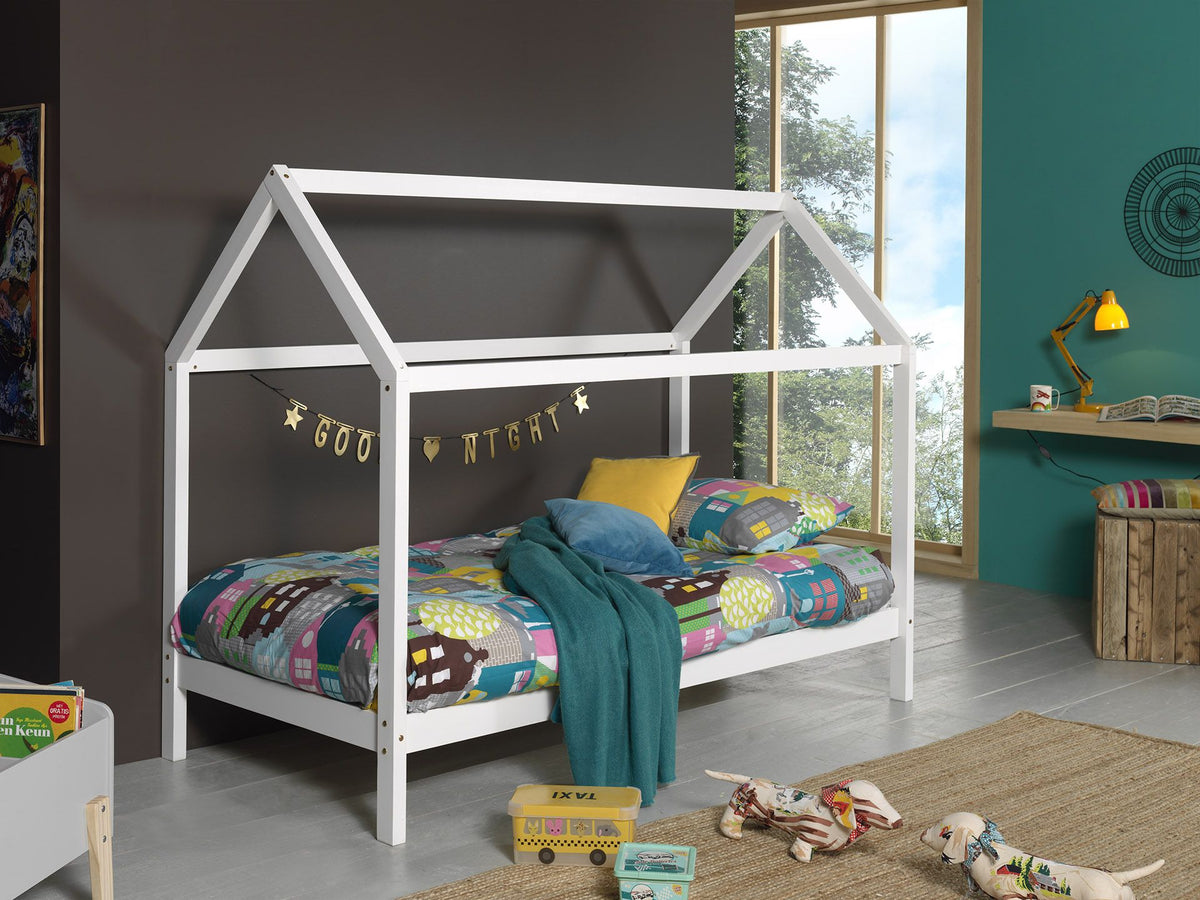Vipack - Huisbed DALLAS - Laag - Wit - 90x200 cm