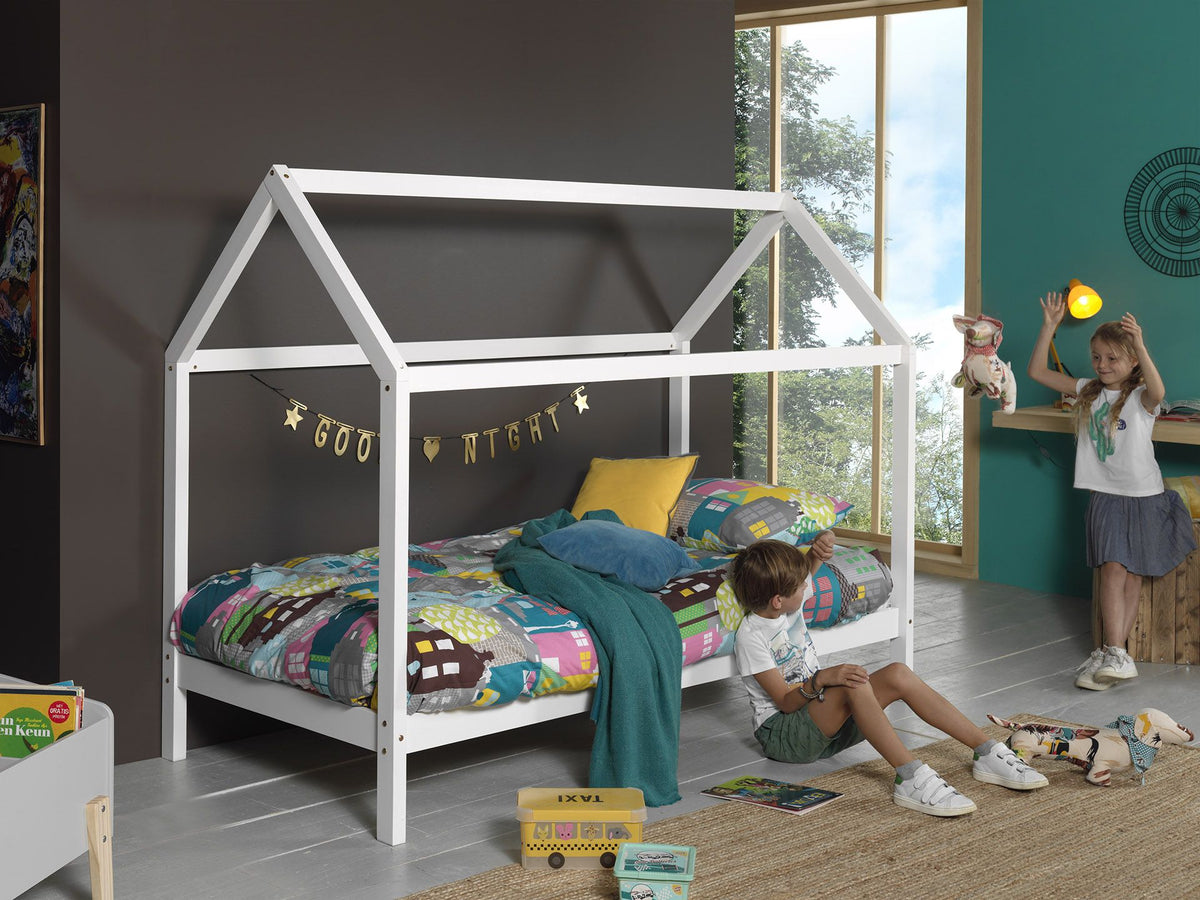 Vipack - Huisbed DALLAS - Laag - Wit - 90x200 cm