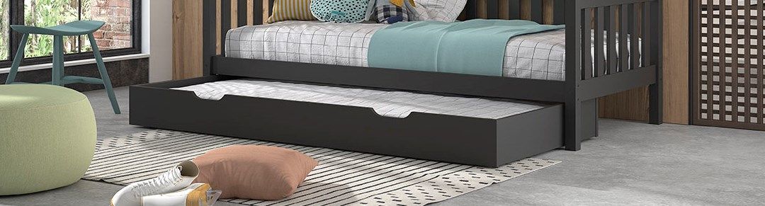 Vipack - Bedlade DALLAS - Antraciet - 90x190 cm