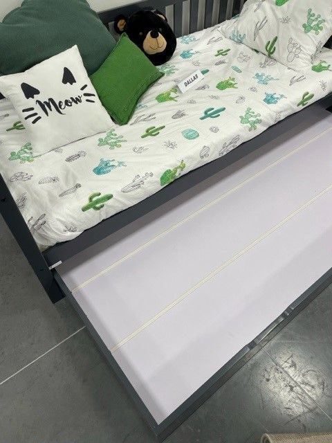 Vipack - Bedlade DALLAS - Antraciet - 90x190 cm
