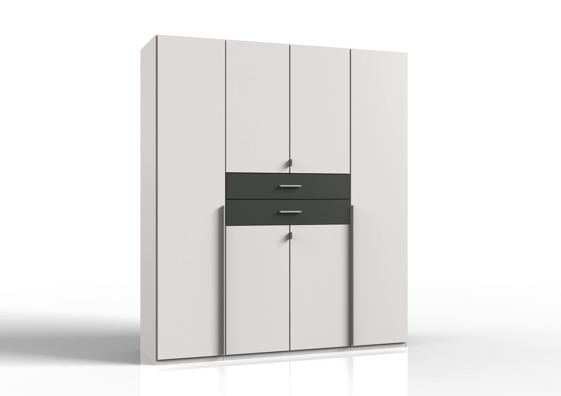 Wimex - Kleerkast Denver - E57728 - Wit/Grafiet - 180x208x58cm