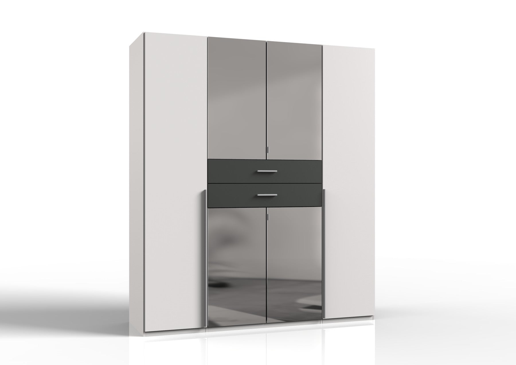 Wimex - Kleerkast Denver - E57729 - Wit/Grafiet - 180x208x58cm