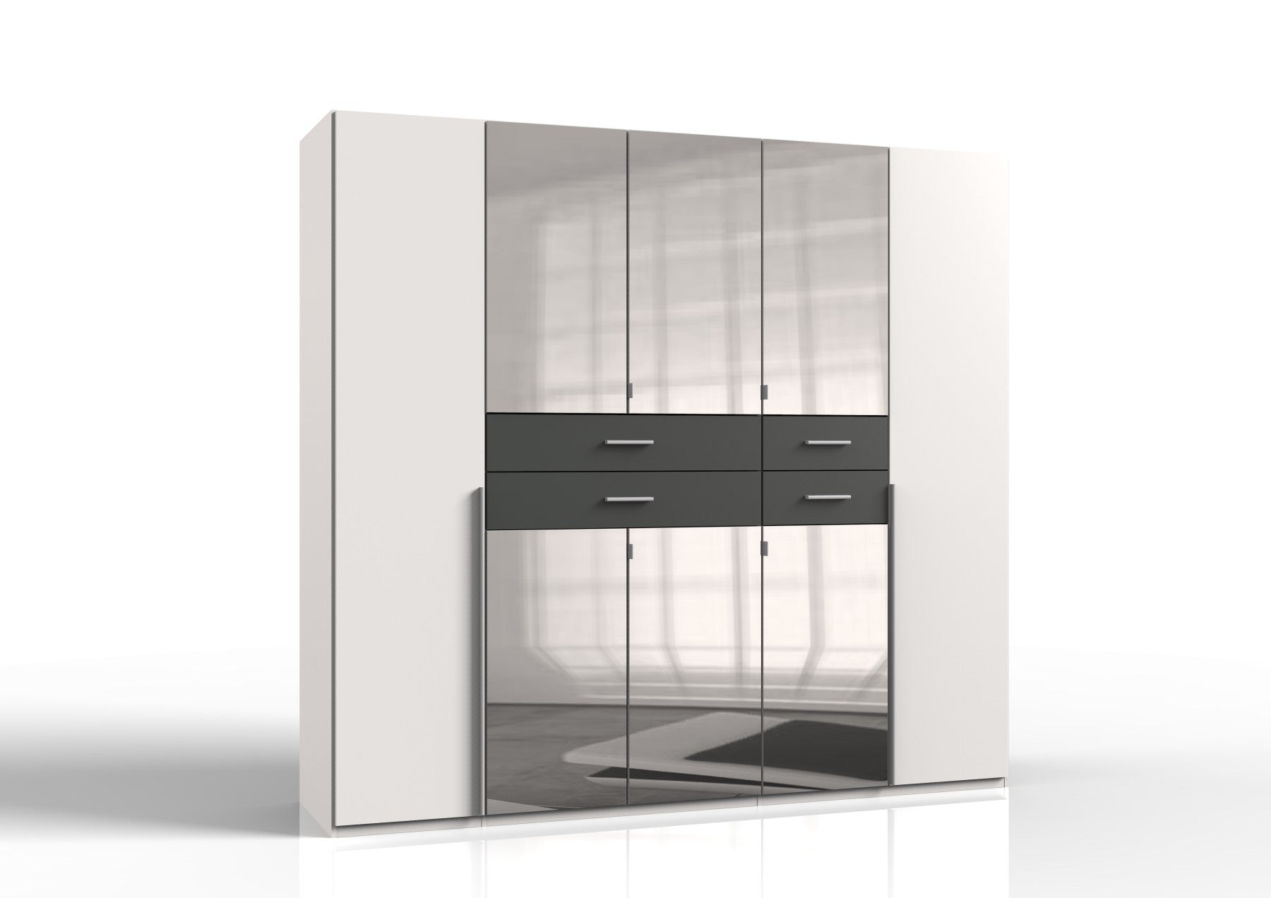 Wimex - Kleerkast Denver - E57731 - Wit/Grafiet - 225x208x58cm