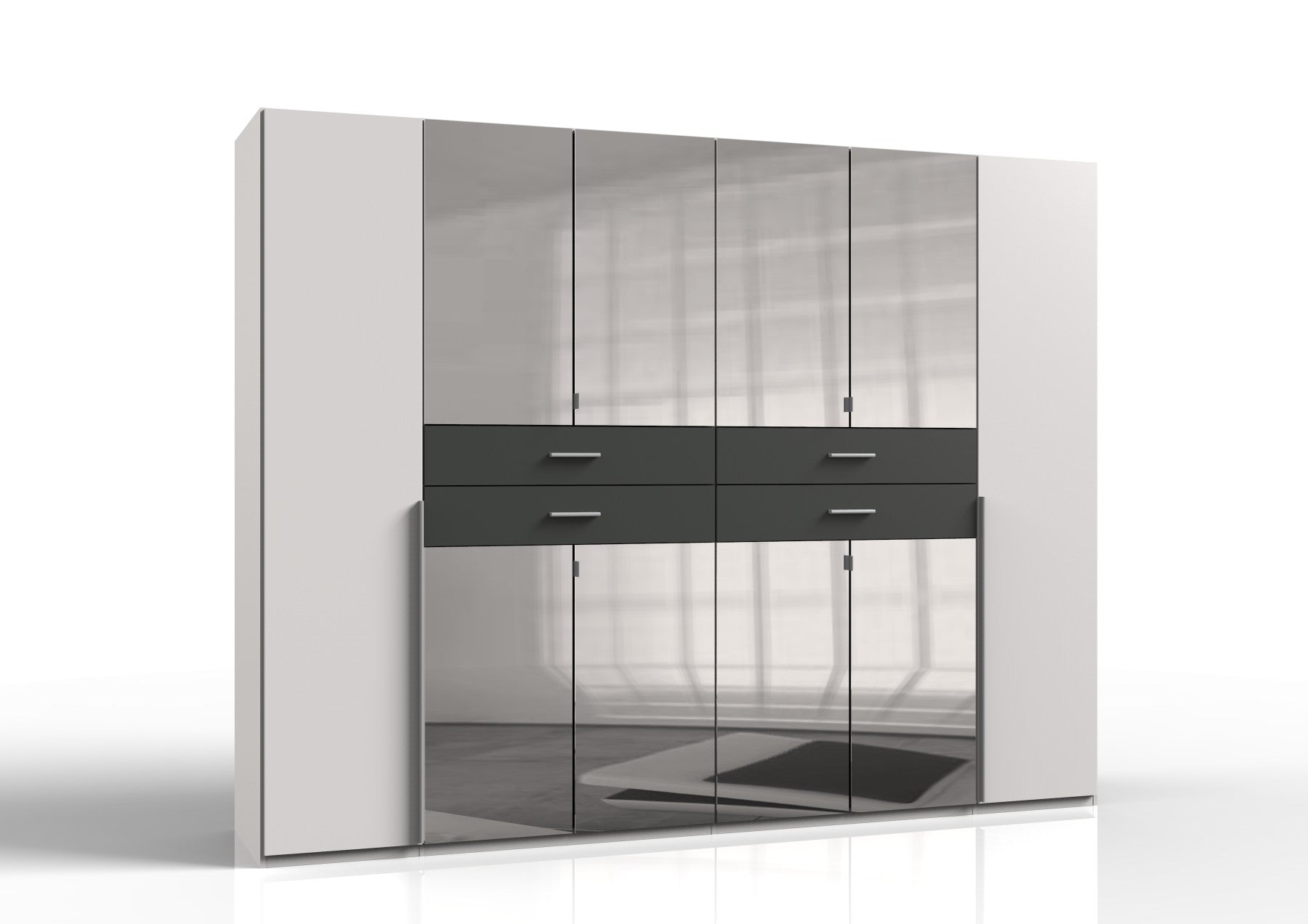 Wimex - Kleerkast Denver - E57733 - Wit/Grafiet - 270x208x58cm
