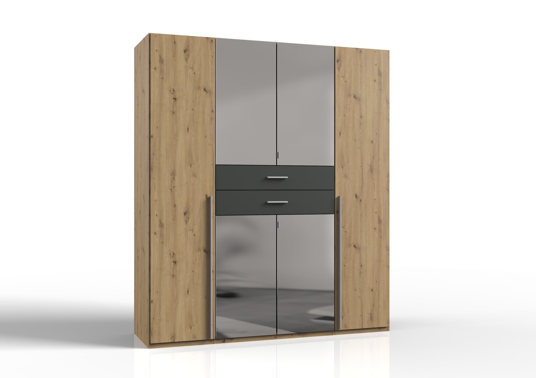 Wimex - Kleerkast Denver - E58729 - Artisan Eik/Grafiet - 180x208x58cm