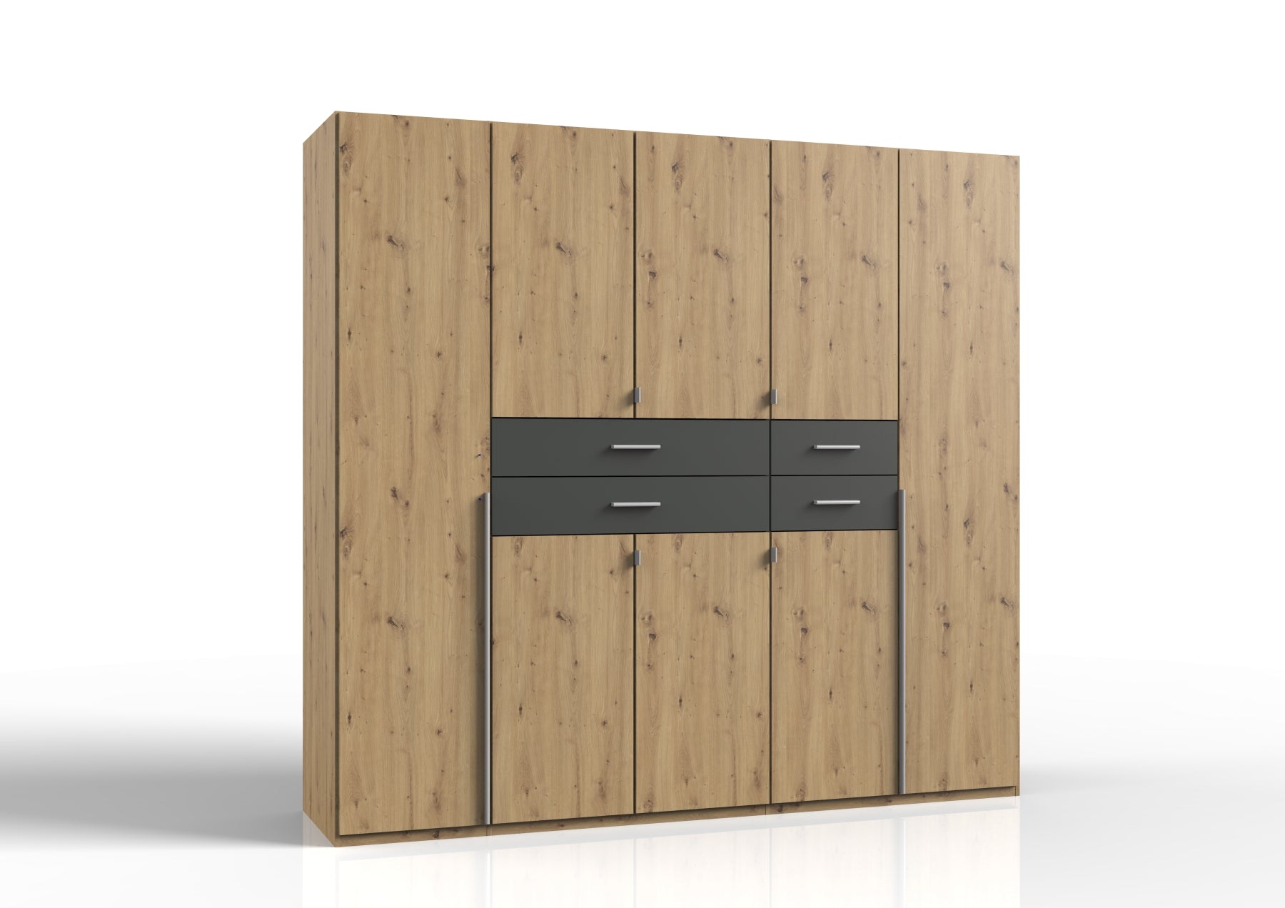 Wimex - Kleerkast Denver - E58730 - Artisan Eik/Grafiet - 225x208x58cm