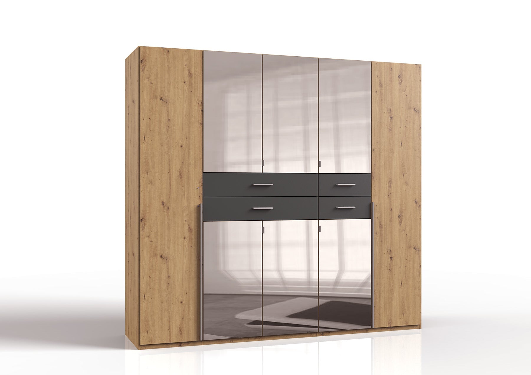 Wimex - Kleerkast Denver - E58731 - Artisan Eik/Grafiet - 225x208x58cm