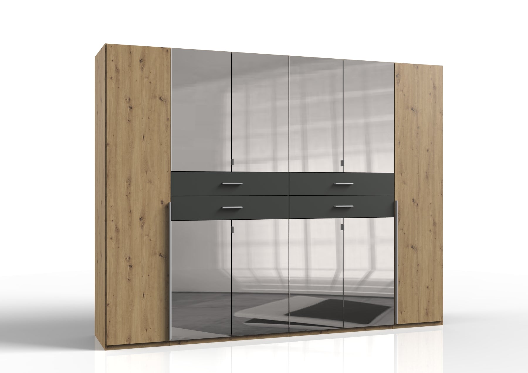 Wimex - Kleerkast Denver - E58733 - Artisan Eik/Grafiet - 270x208x58cm