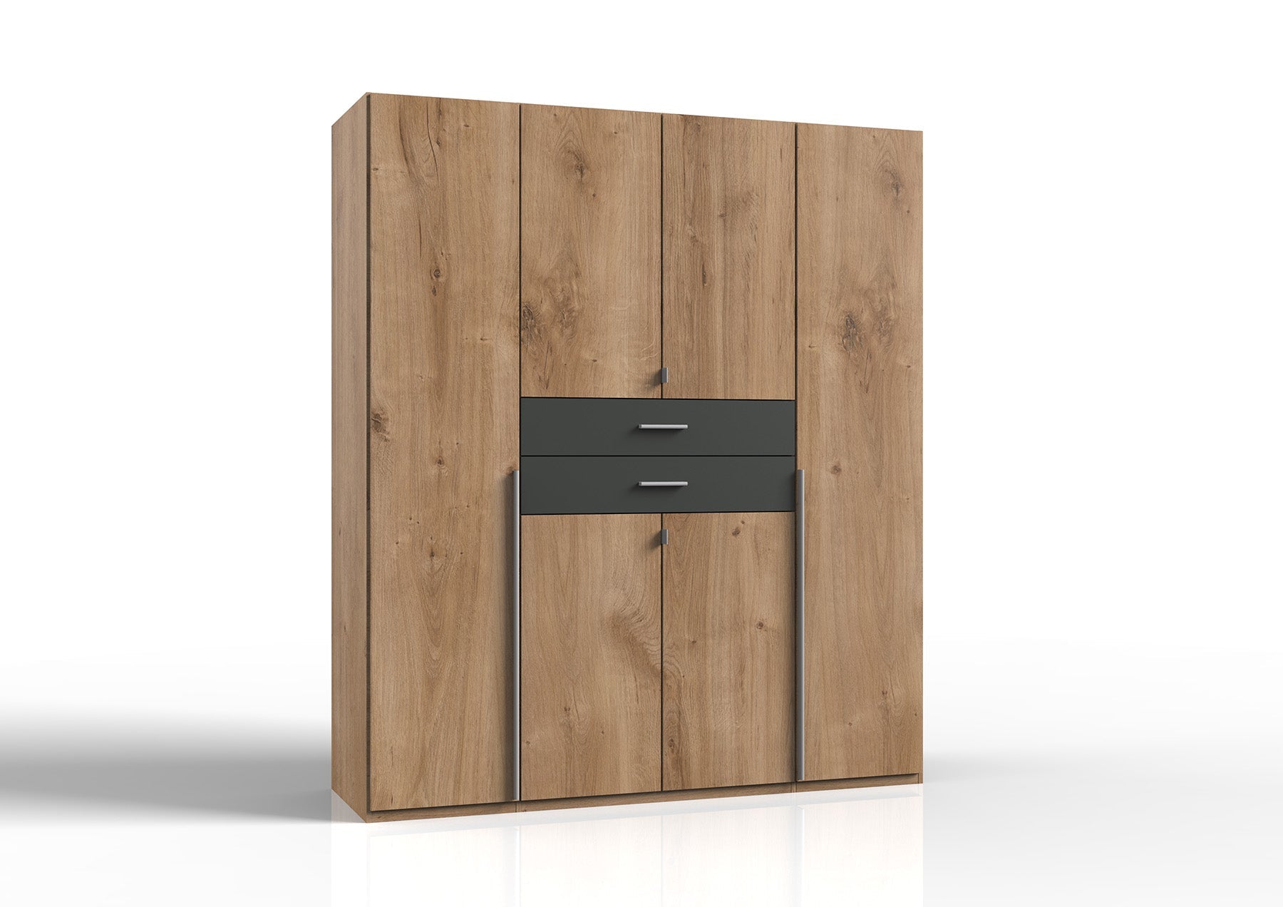 Wimex - Kleerkast Denver - E64728 - Planken Eik/Grafiet - 180x208x58cm