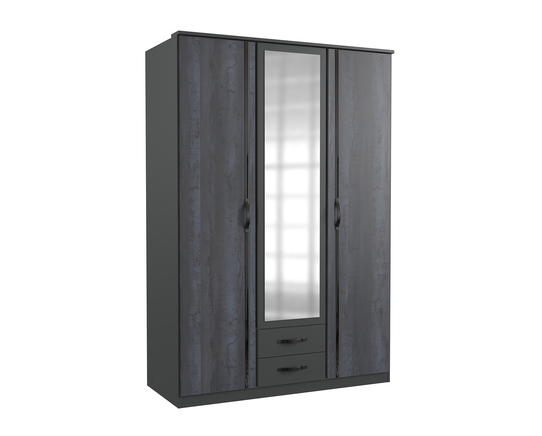 Wimex - Armoire Duo - T44484 - Graphite/Acier/Noir - 135 x 199 x 58 cm
