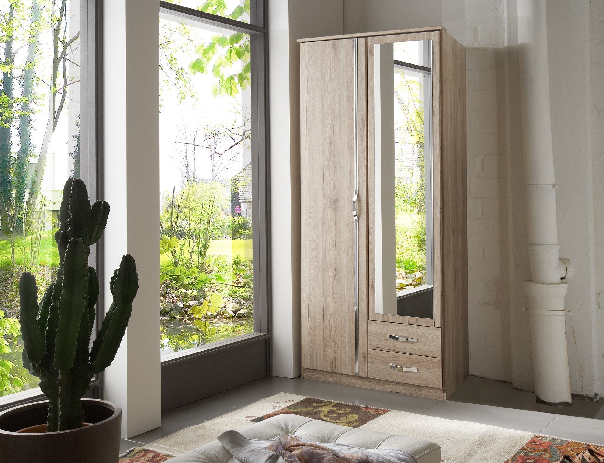 Wimex - Armoire Duo - 064210 - Chêne San Remo/Chrome - 91x199x58cm
