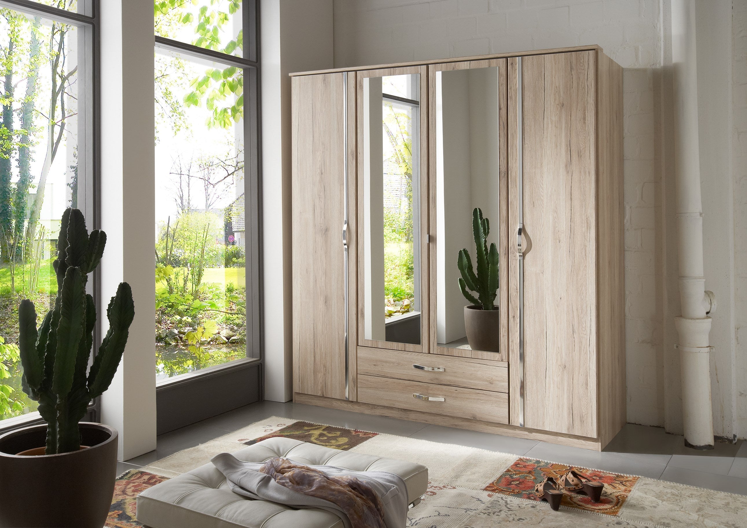 Wimex - Armoire Duo - 064453 - Chêne San Remo/Chrome - 179x199x58cm