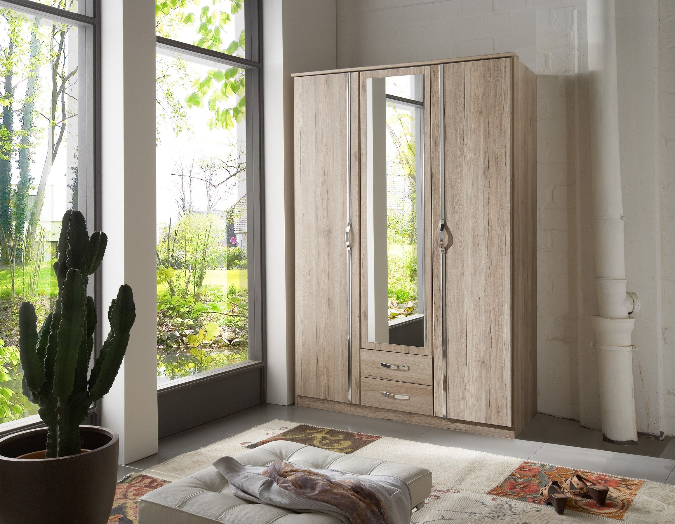 Wimex - Kleerkast Duo - 064484 - San Remo Eik/Chroom - 135x199x58cm