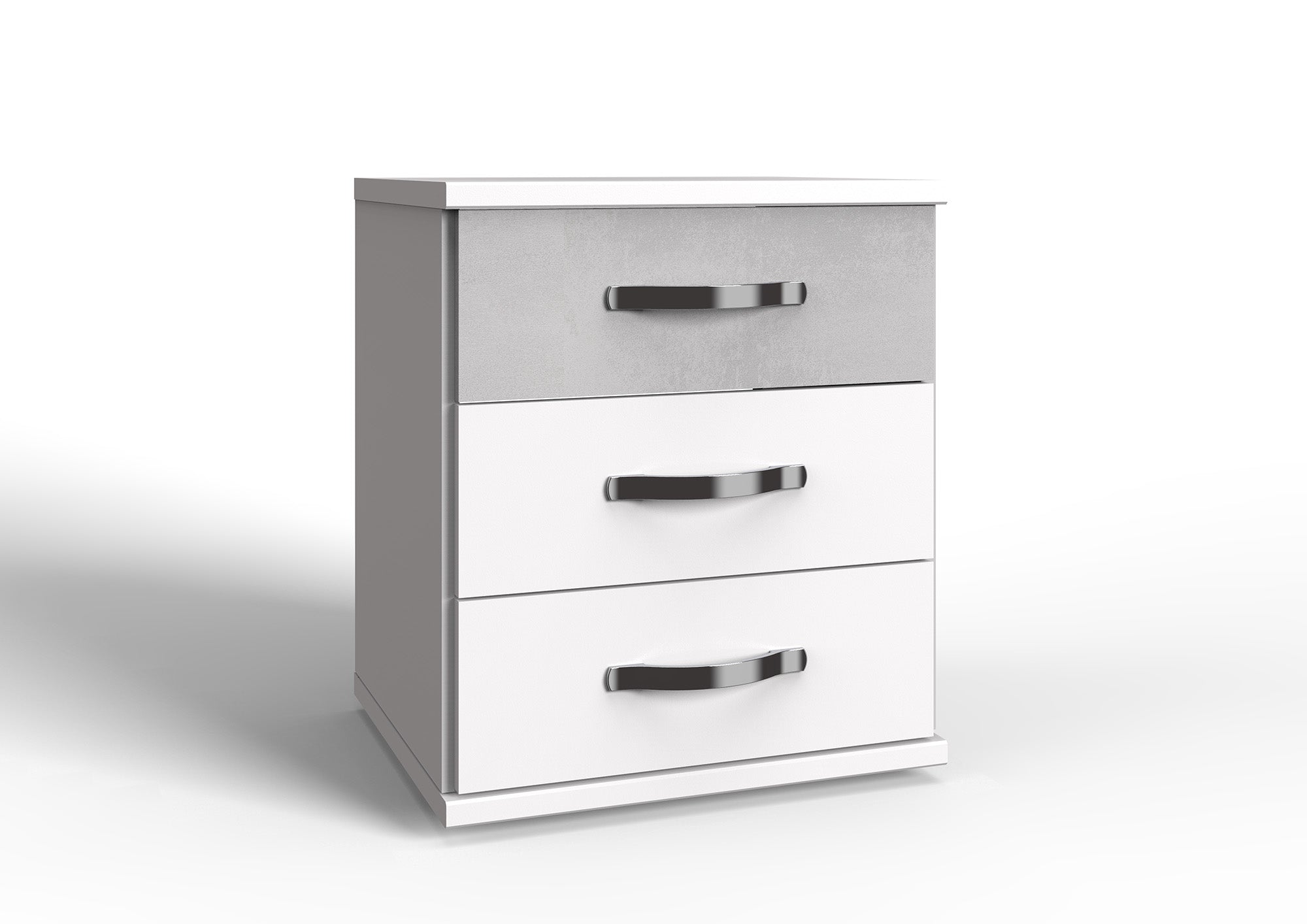 Wimex - Commode Duo - 075317 - Blanc/Béton - 46x58x40cm