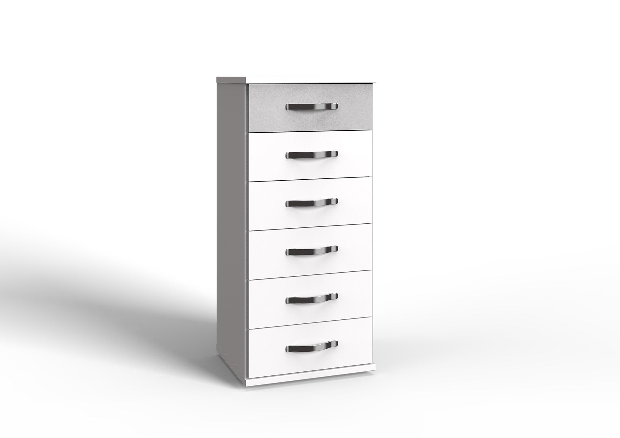 Wimex - Commode Duo - 075318 - Blanc/Béton - 46x106x40cm