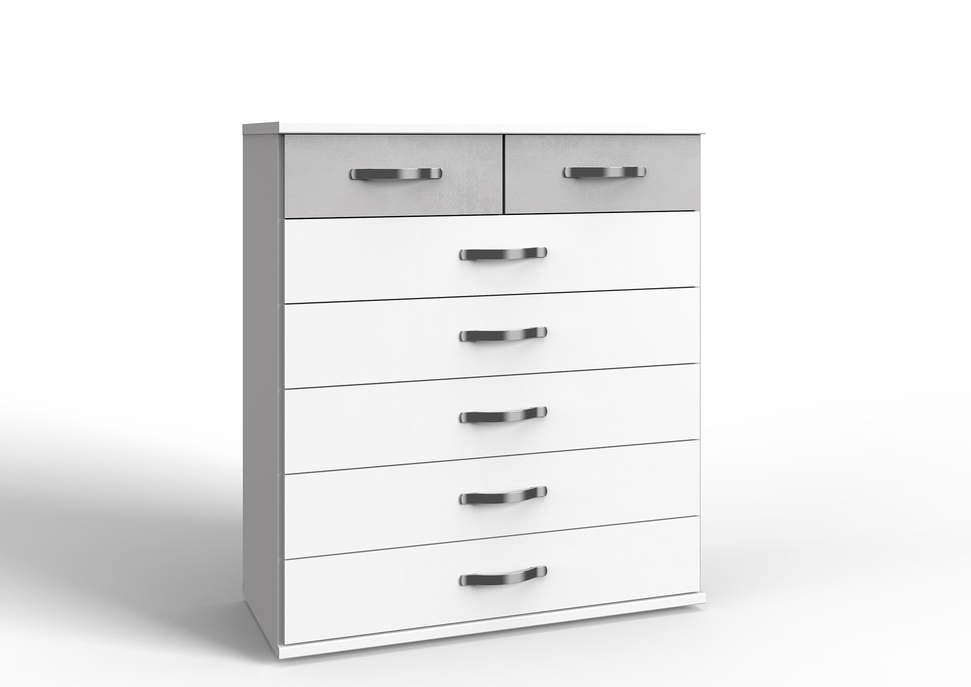 Wimex - Commode Duo - 075319 - Blanc/Béton - 91x106x40cm