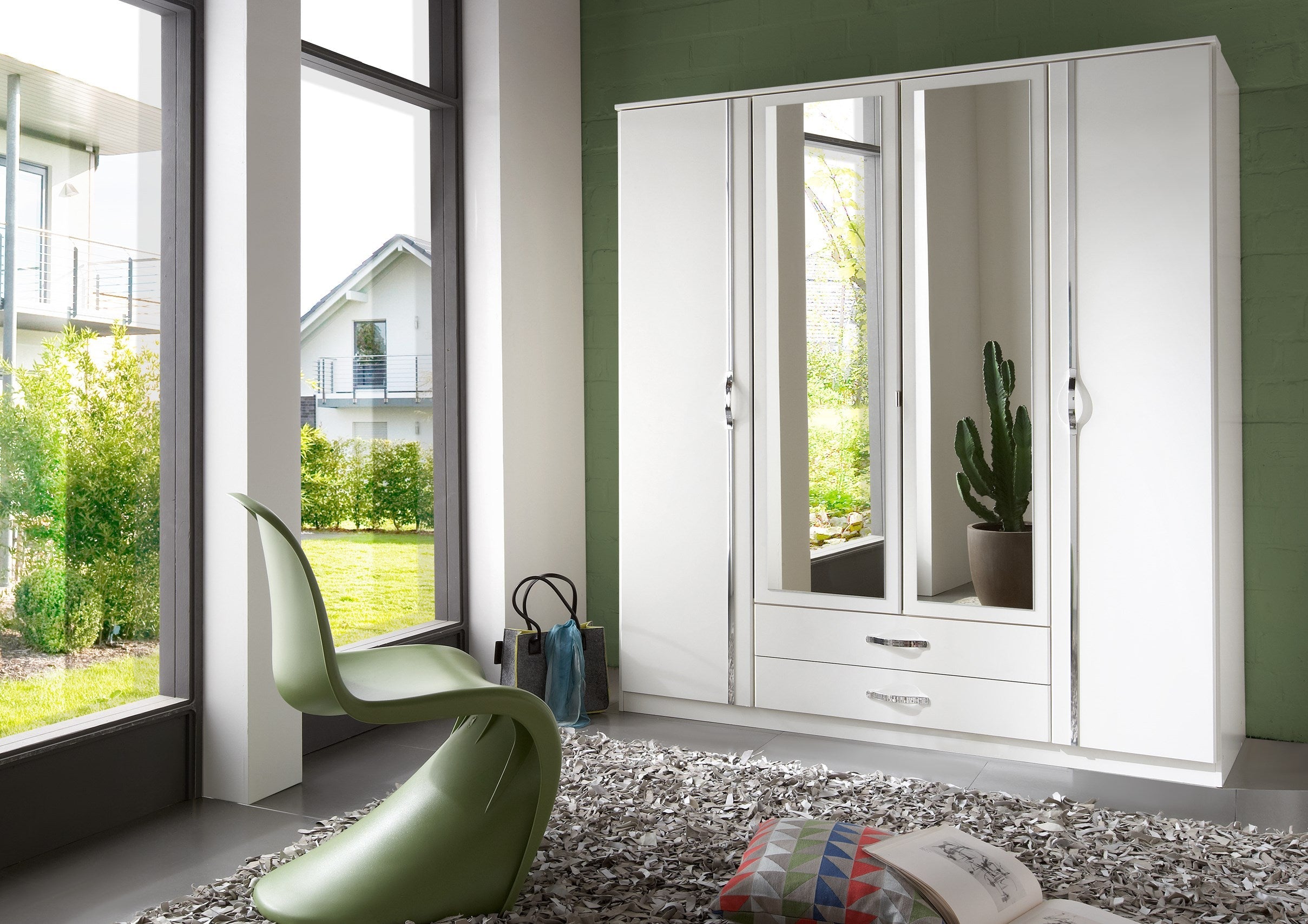 Wimex - Armoire Duo - 078453 - Blanc/Chrome - 179x199x58cm