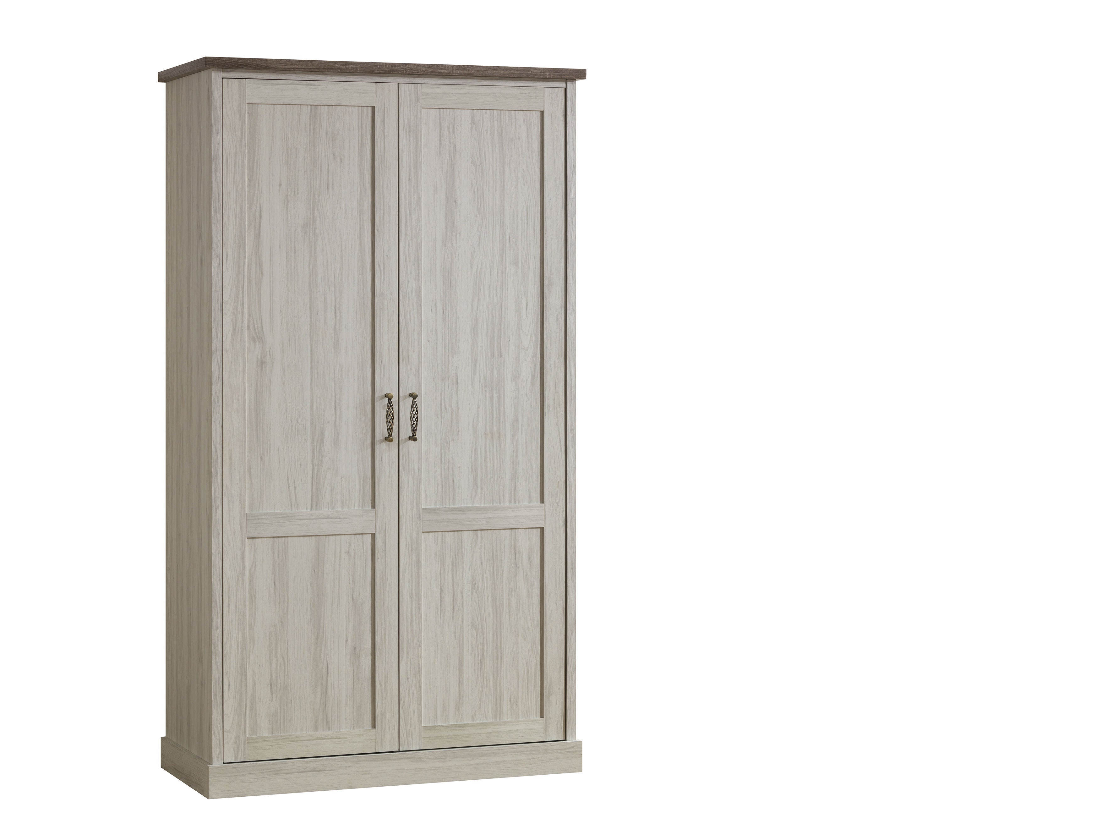 Armoire TCY Orlando - 2 portes battantes - Chêne clair - Plateau marron 118x58x214cm