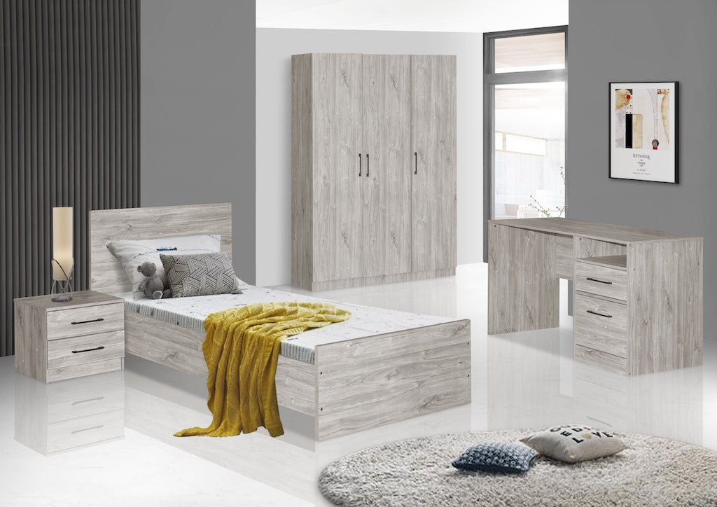 Chambre jeunesse Elmo - 3 pièces - Chêne Gris