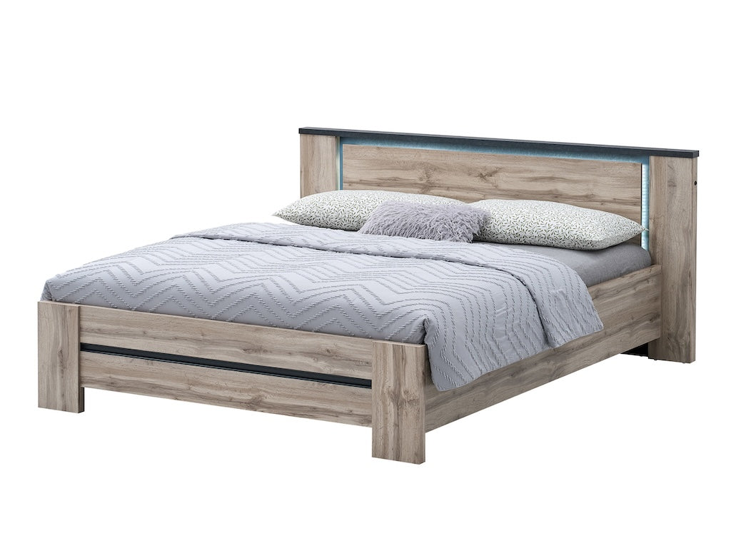 TYC - Bed 180x200 + LED23140INCL Oslander - Canada Oak - 213x102x210,5cm