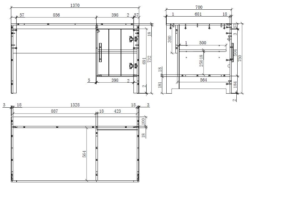 Vipack - Bureau ERIK - Blanc - 137x72x76 cm