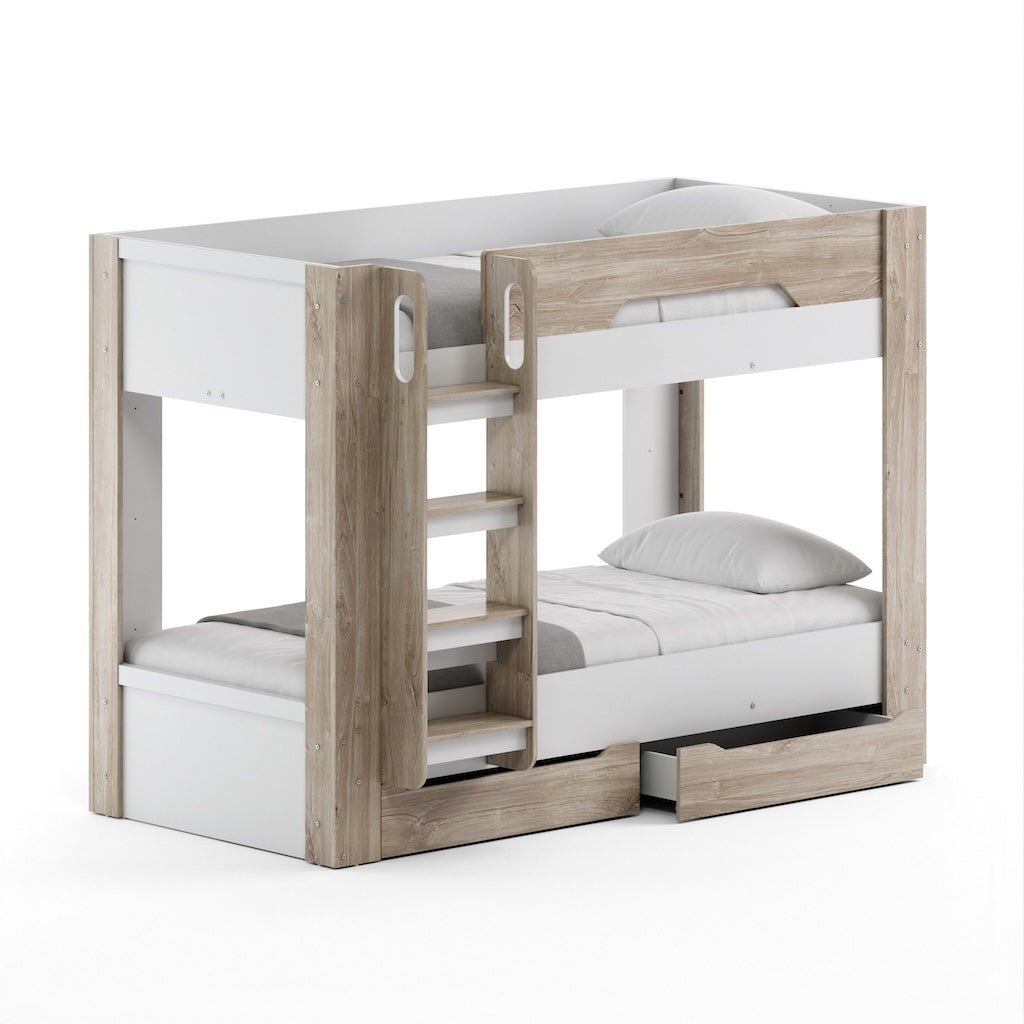 TYC - Stapelbed Oziel - Ivory Oak + White - 114,7x150x208,8cm
