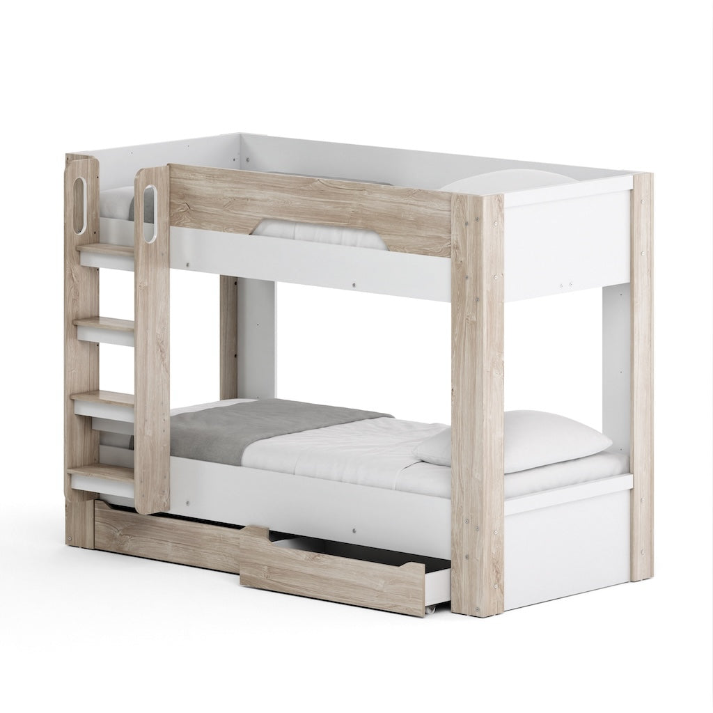 TYC - Stapelbed Oziel - Ivory Oak + White - 114,7x150x208,8cm