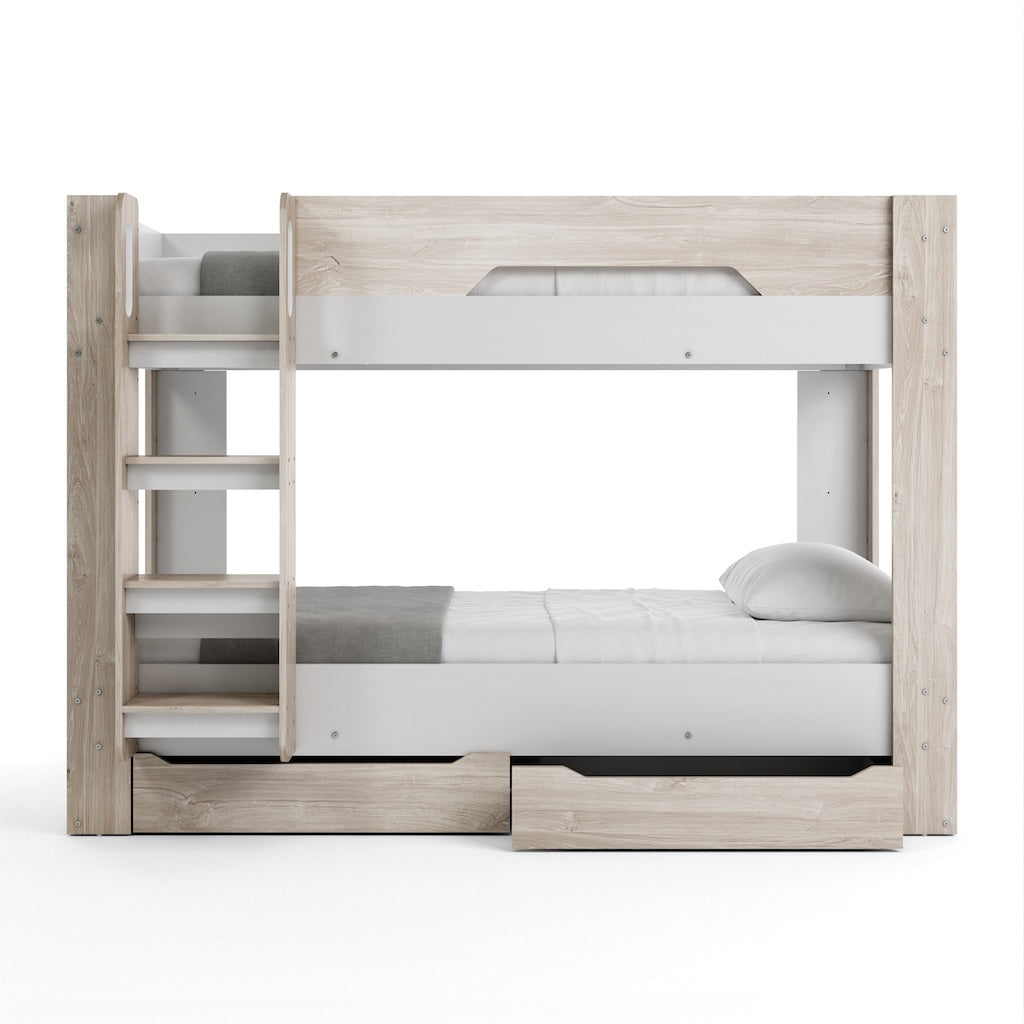 TYC - Stapelbed Oziel - Ivory Oak + White - 114,7x150x208,8cm