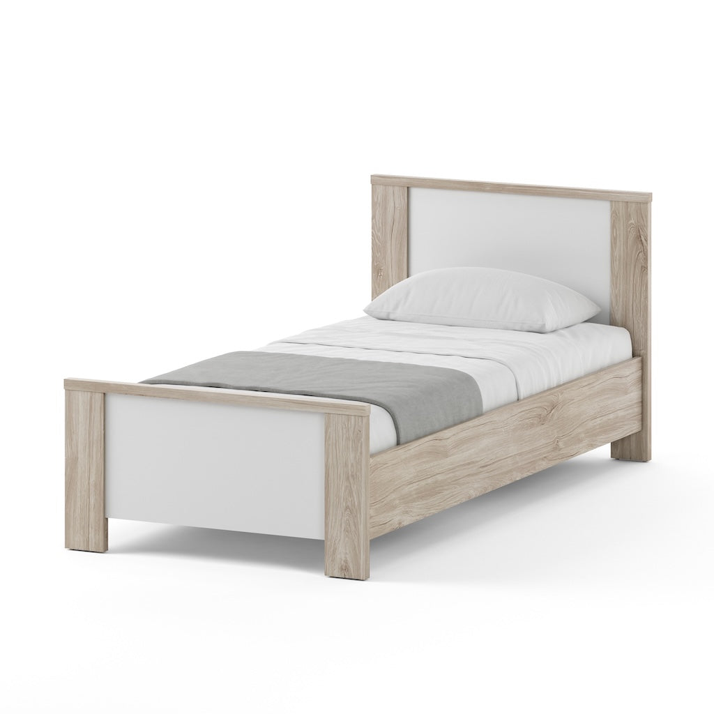TYC - Bed 90x200 Oziel - Ivory Oak + White - 99,5x86x207,4cm