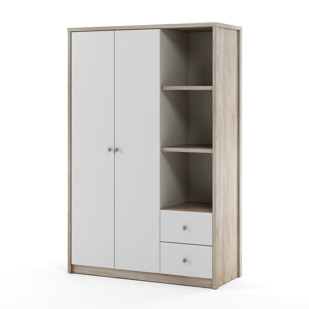 TYC - Kleerkast 2D Oziel - Ivory Oak + White - 135x205x55cm