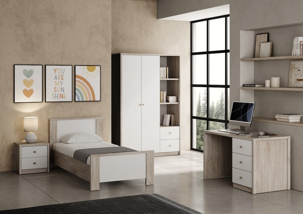 TYC - Chambre jeunesse Olympia - Ensemble 3 pièces - Chêne Gris