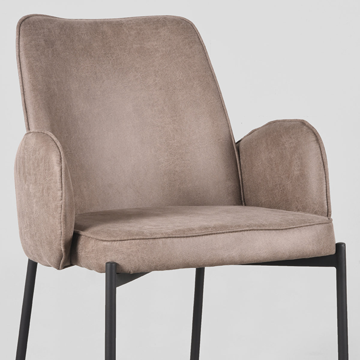 LABEL51 Eetkamerstoel Joni - Taupe - Microfiber