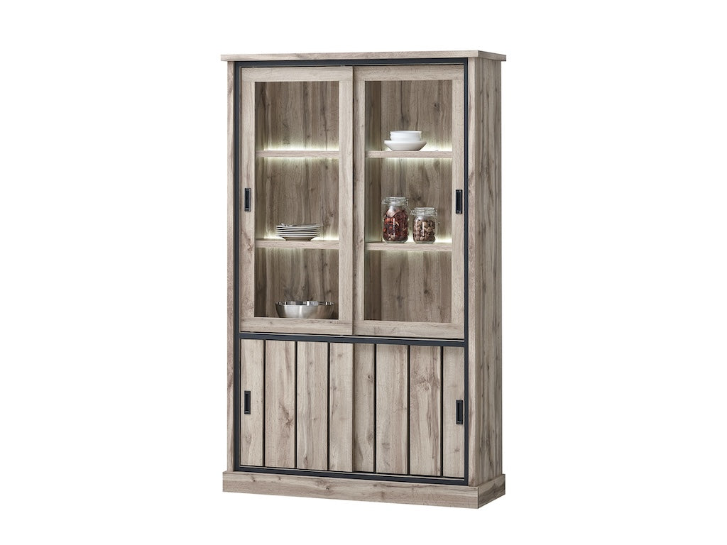 TYC - Glaskast 2 deur Oriana - Canada Oak - 126x205x46cm