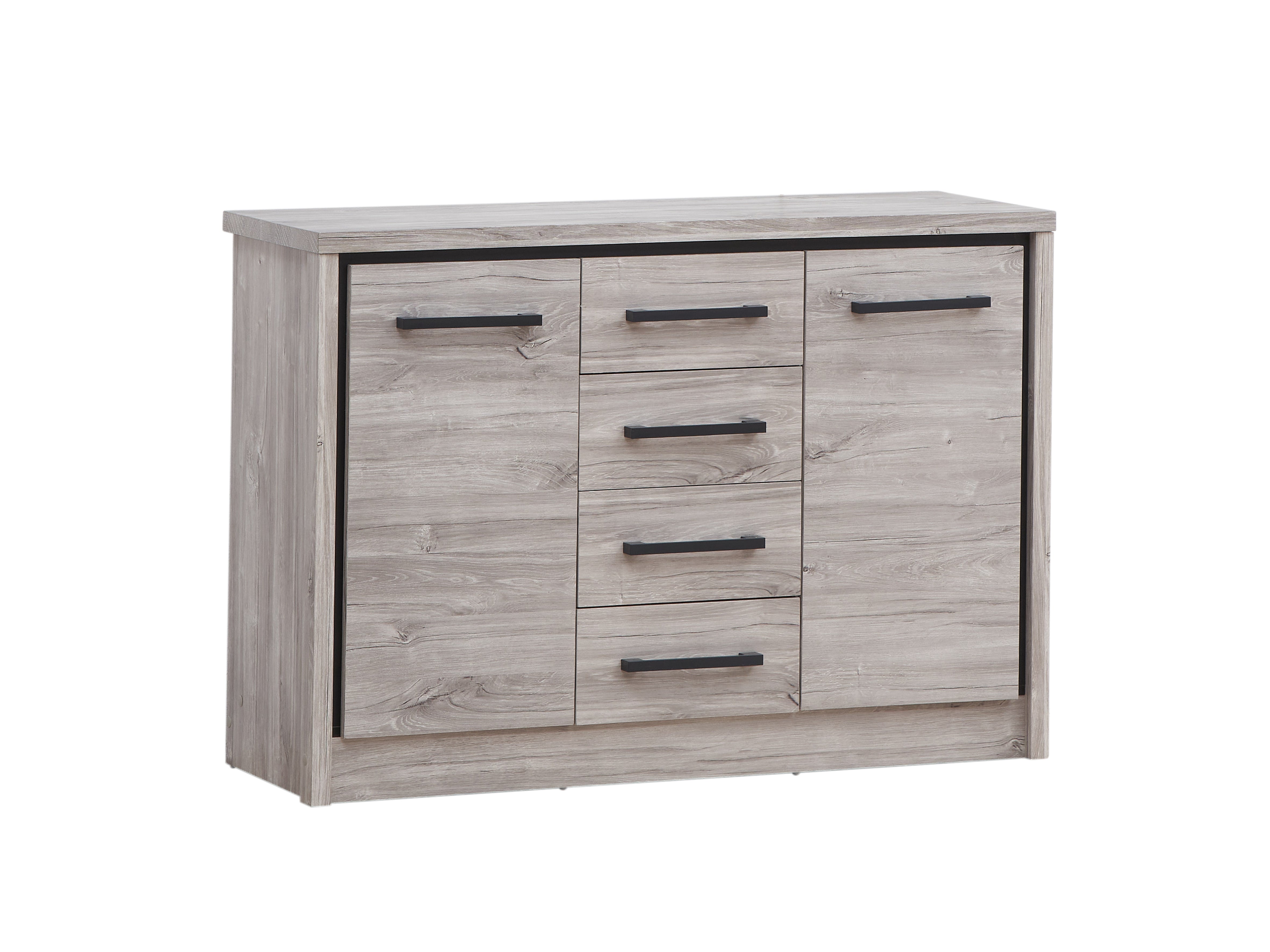TYC - Commode 4 S/T + 2D/P Oona - New Grey Oak - 120x83x39,5cm