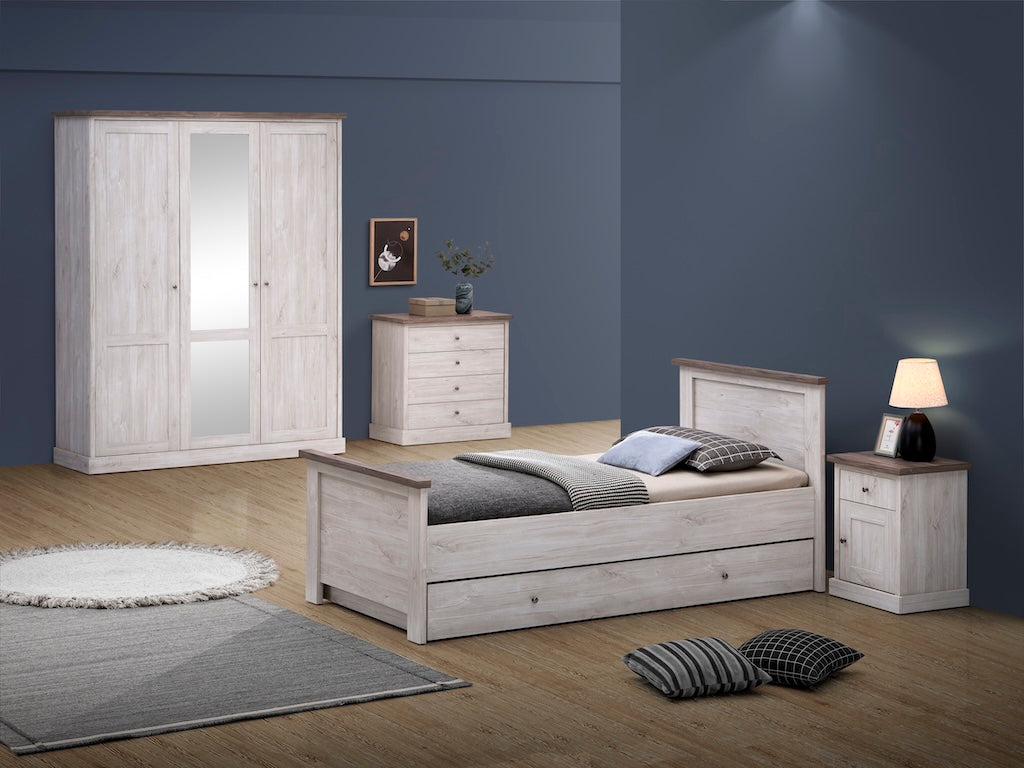 Chambre jeunesse Ellen - Ensemble 3 pièces - Chêne Foncé