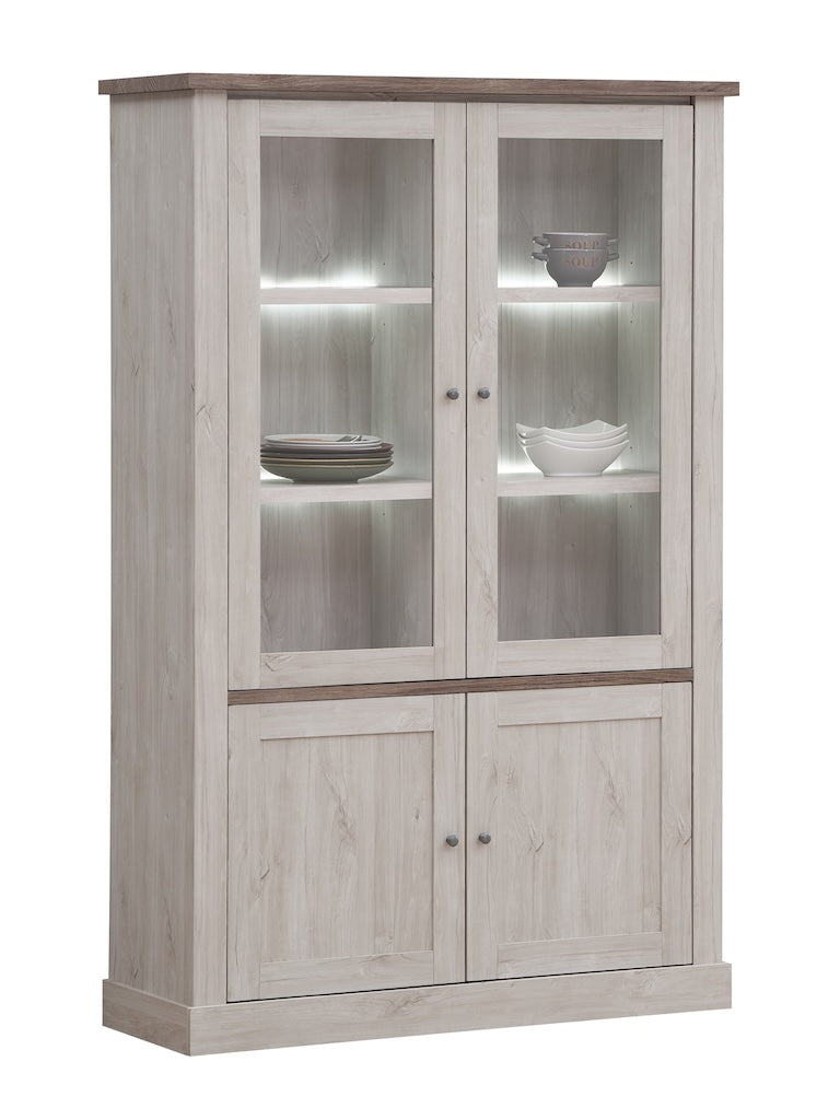 TYC - Glaskast Odette - White Oak - 126x195x46cm