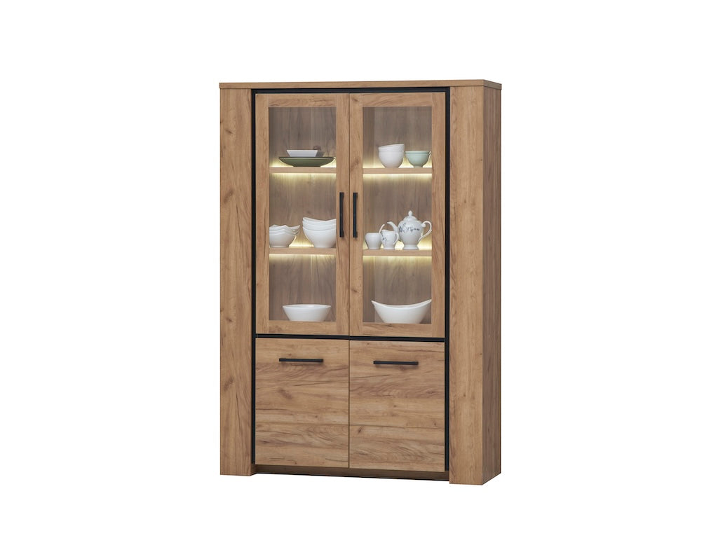 TYC - Glaskast Ophelia - French Oak - 133x194x45cm