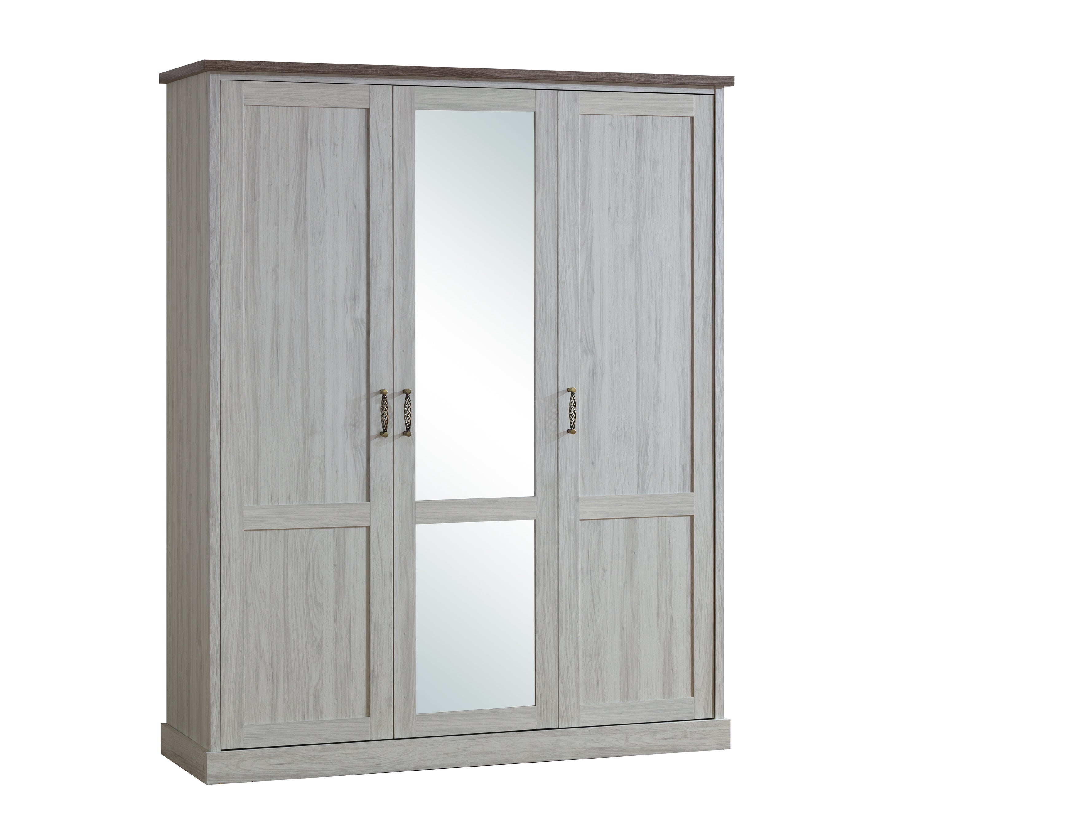 Armoire TCY Orlando - 3 portes battantes - Chêne clair - Plateau marron 172x60x214cm