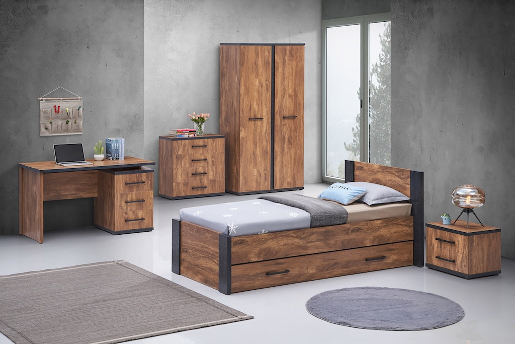 TYC - Chambre jeunesse Olympia - Ensemble 3 pièces - Chêne Gris