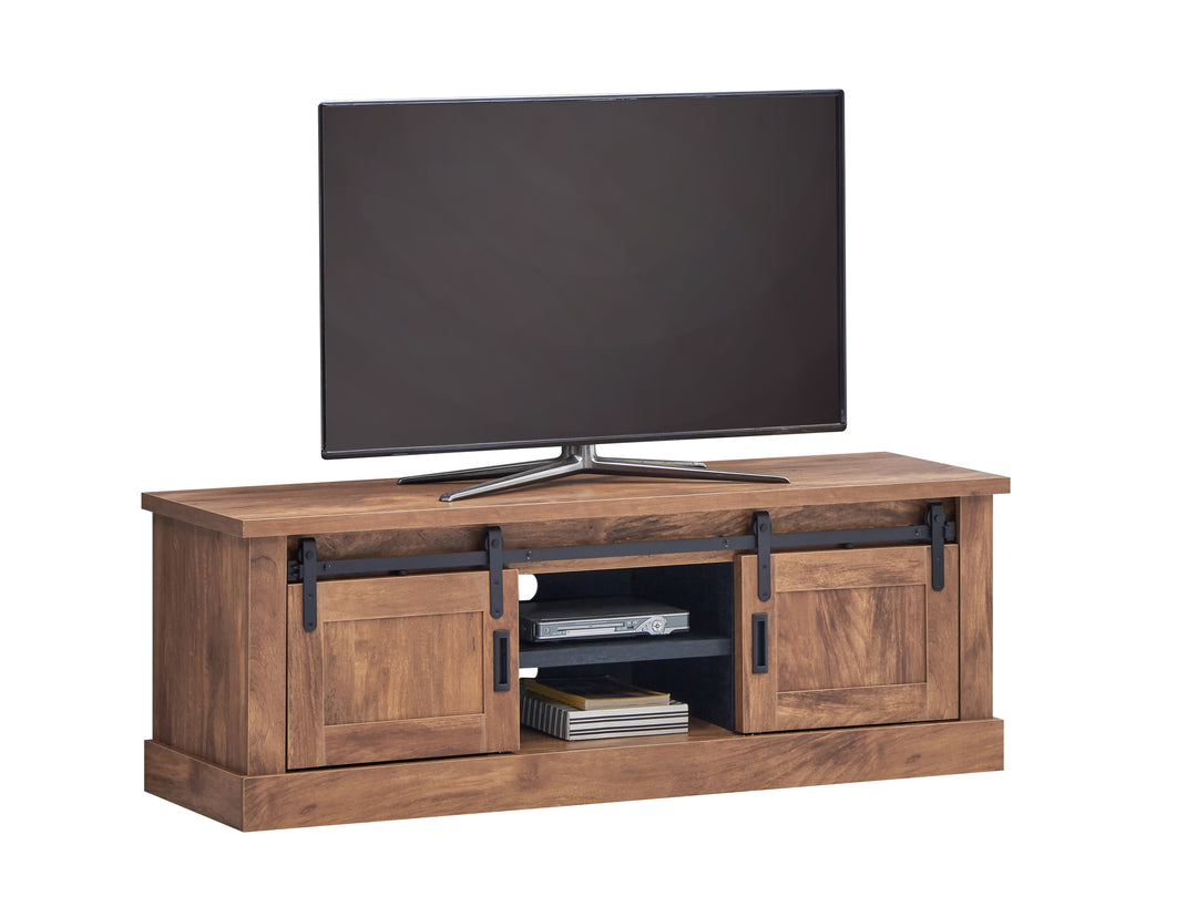 TYC - TV Odin - Décor bois d'Acacia - Éléments en béton noir - 157x46x55cm