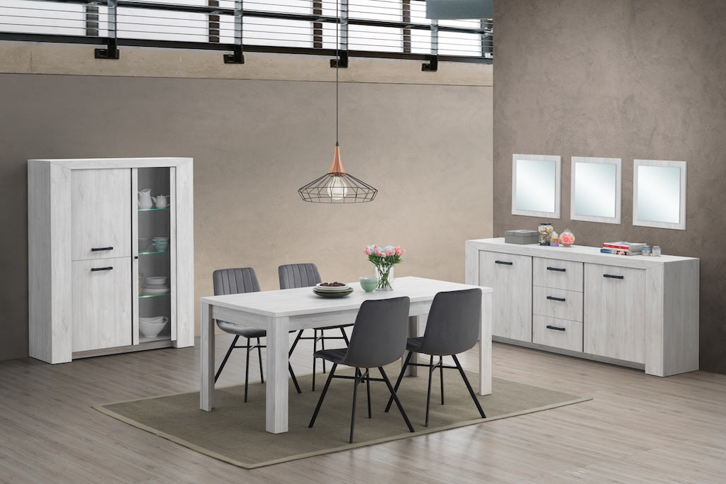 RLY - Salle à manger Otis - Ensemble 3 pièces - Chêne Foncé/Noir