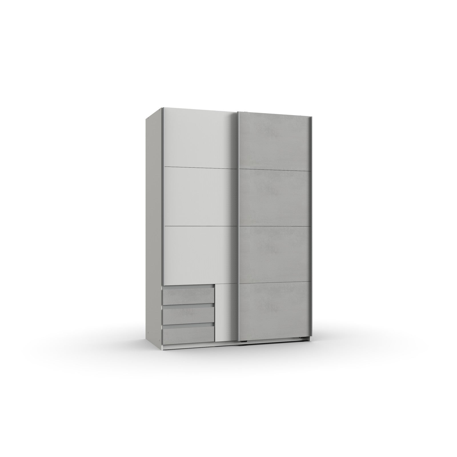 Wimex - Kleerkast Emden - X42767 - Wit/Beton - 135x198x65cm