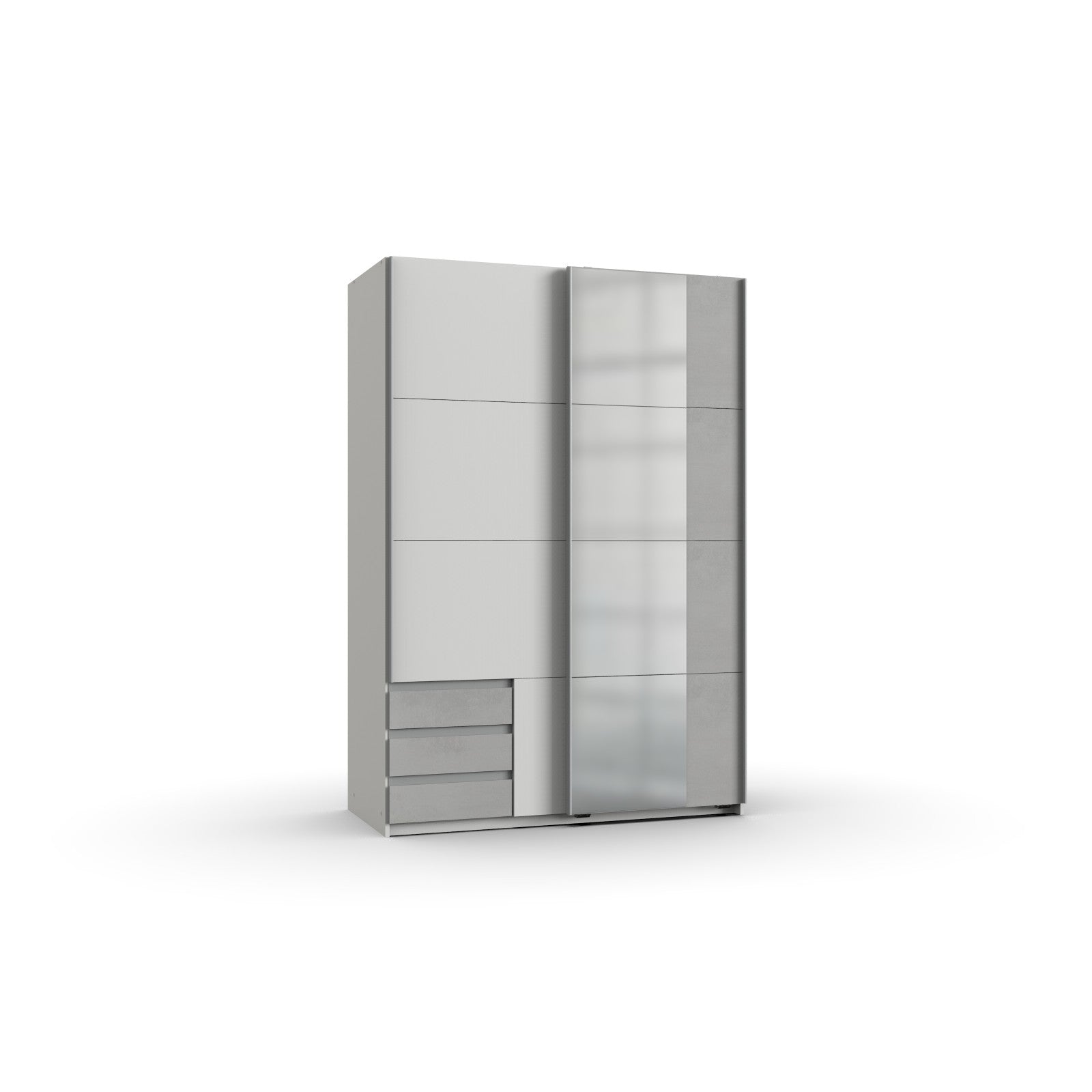 Wimex - Kleerkast Emden - X42774 - Wit/Beton - 135x198x65cm