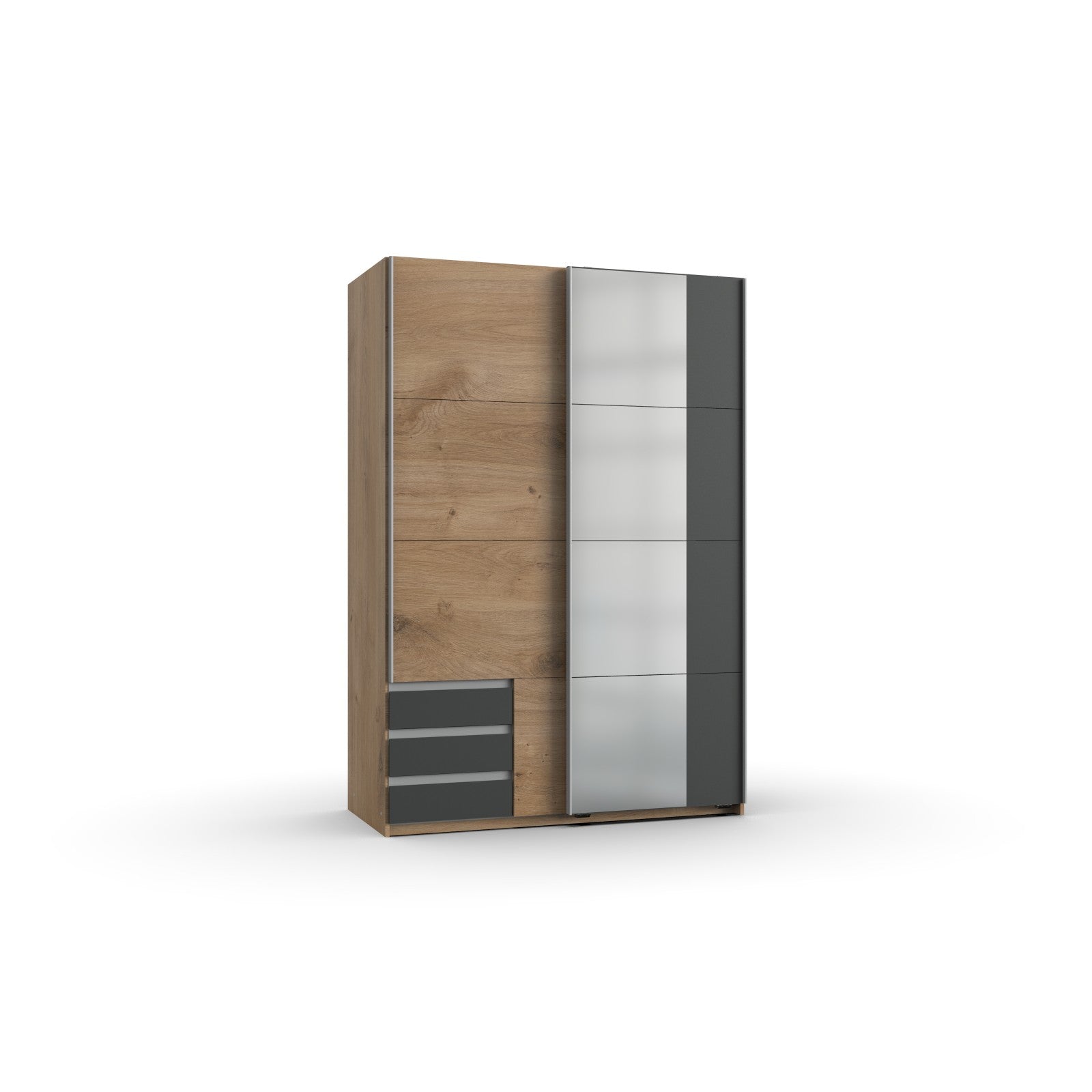 Wimex - Kleerkast Emden - X45774 - Planken Eik/Grafiet - 135x198x65cm