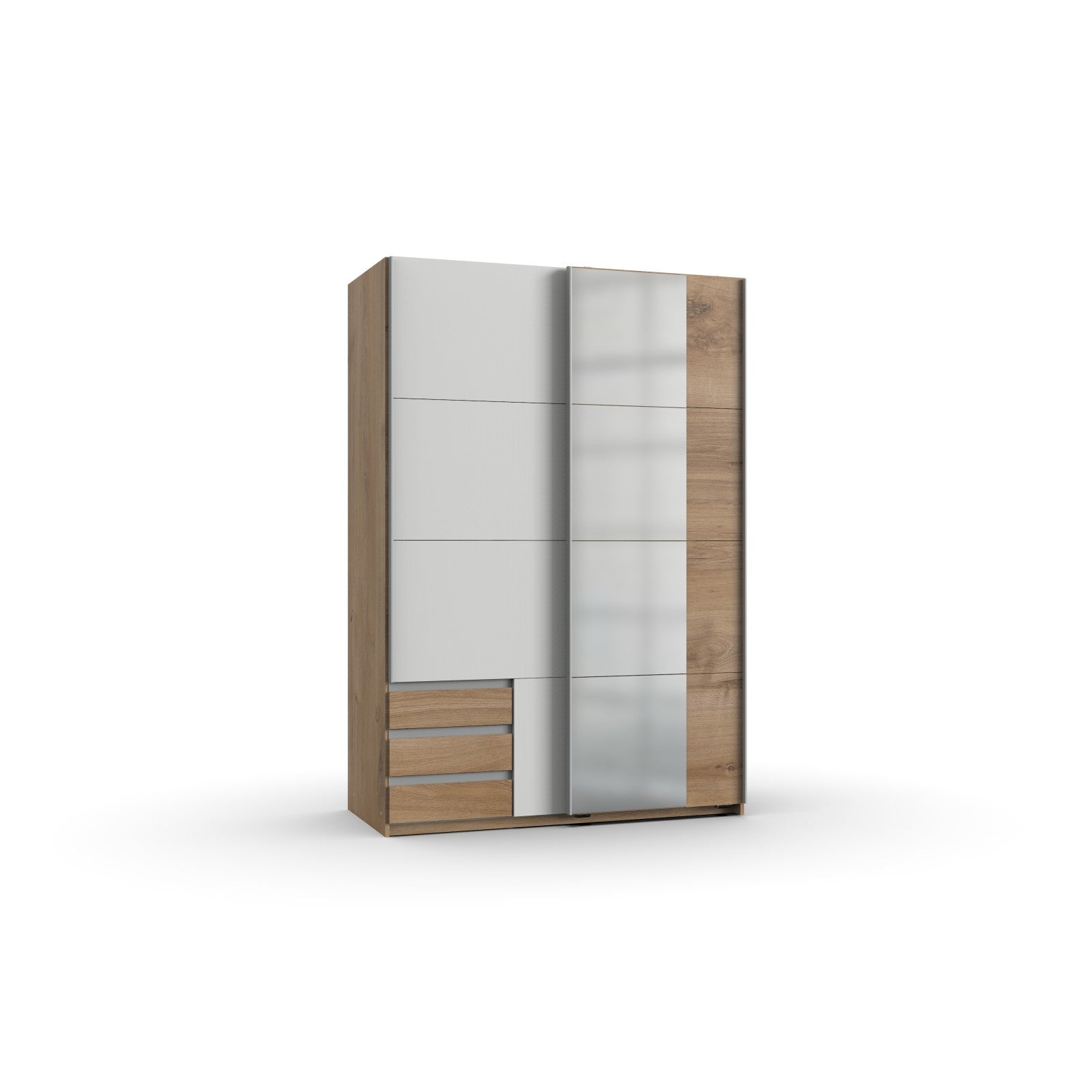 Wimex - Kleerkast Emden - X53774 - Planken Eik/Wit - 135x198x65cm