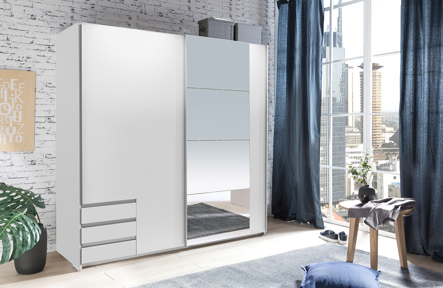Wimex - Kleerkast Emden - X55776 - Wit - 179x198x65cm