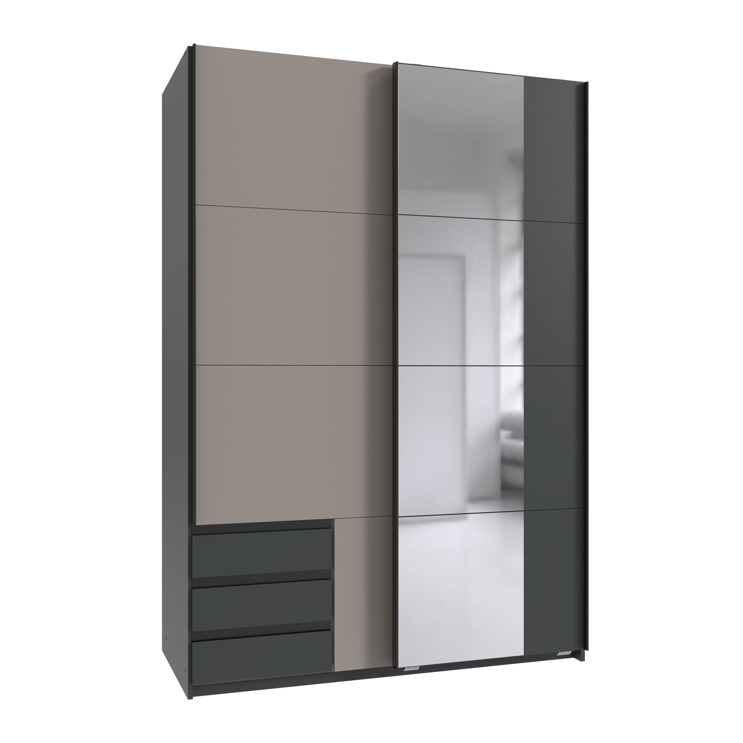 Wimex - Kleerkast Emden - X56774 - Grafiet - 135x198x65cm