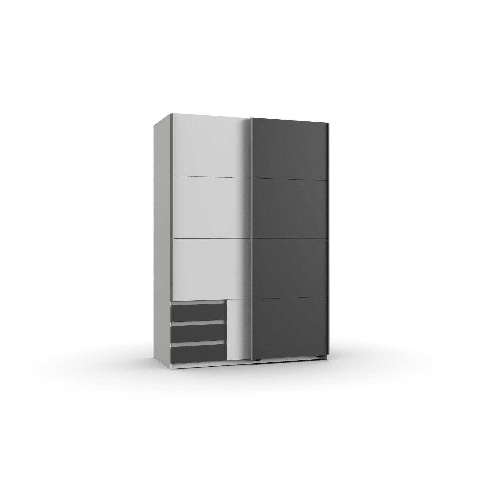 Wimex - Kleerkast Emden - X57767 - Wit/Grafiet - 135x198x65cm